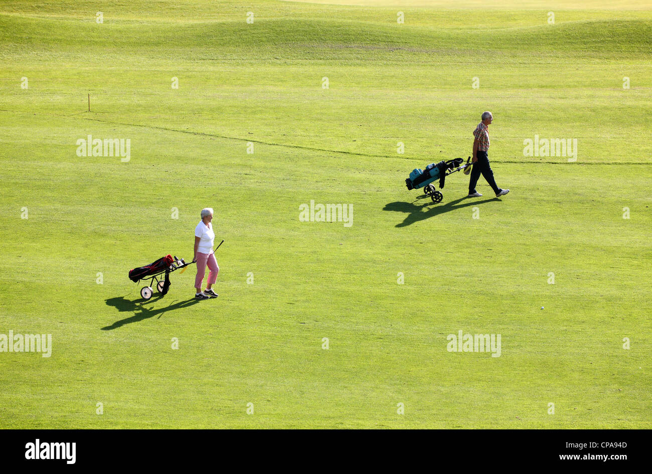 Giocatore di golf su un campo da golf, Kitzbuehel, Austria Foto Stock