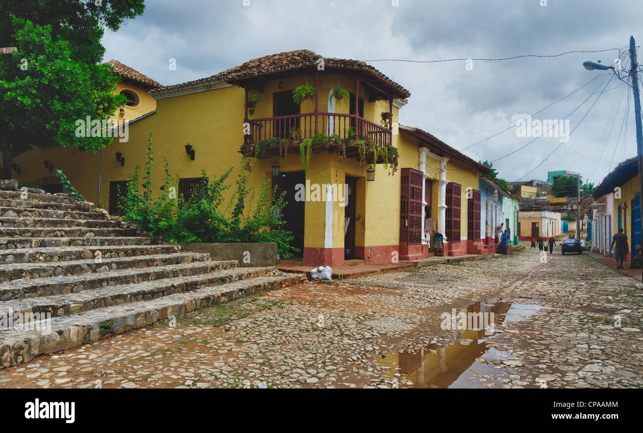 Trinidad, Cuba. Vista di Trinidad street, uno dei UNESCOs siti del Patrimonio mondiale dal 1988. Foto Stock