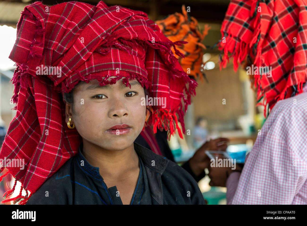 Pa-oh donna al marketplace nello Stato di Shan Myanmar Foto Stock