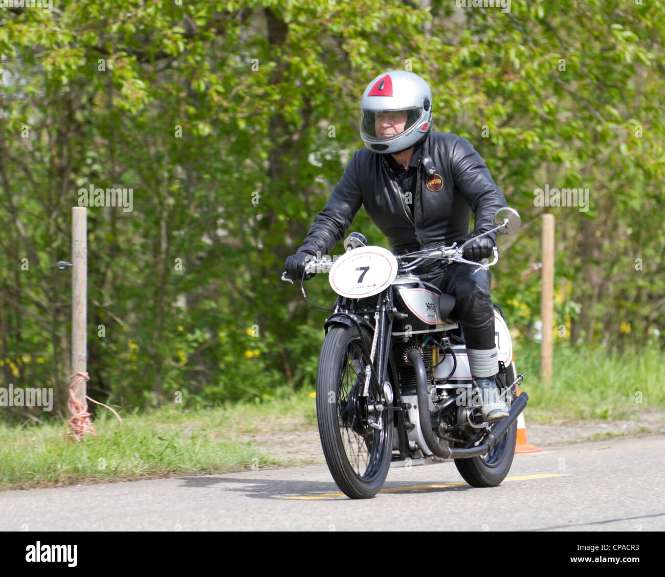 Moto d'epoca Norton Mod. 20 dal 1932 sul display al Grand Prix in Mutschellen, SUI on April 29, 2012 Foto Stock