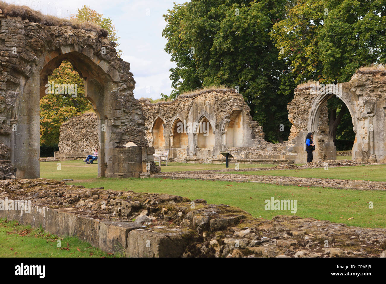 Hailes Abbazia, Cheltenham, Inghilterra. Fondata come un chiostro Cistercense nel 1246 dal conte Riccardo di Cornovaglia Foto Stock