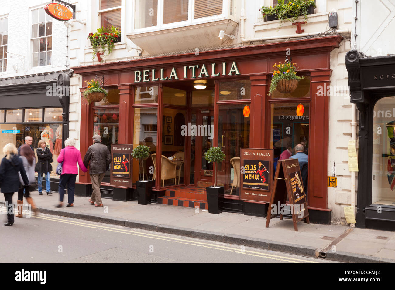 Bella Italia Ristorante in bassa Petergate, York, Inghilterra. Foto Stock