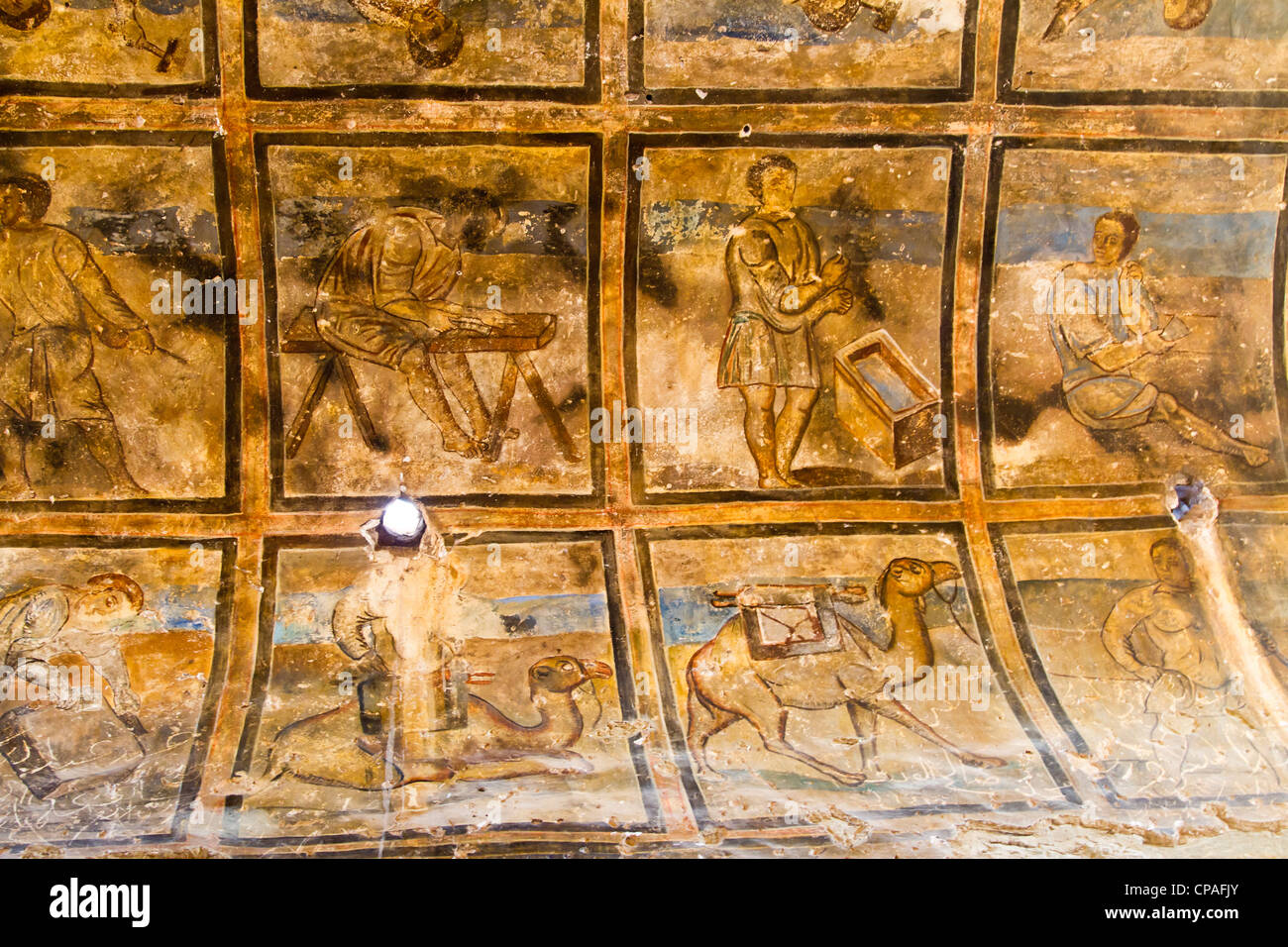 Quseir Amra castello nel deserto, Giordania Foto Stock