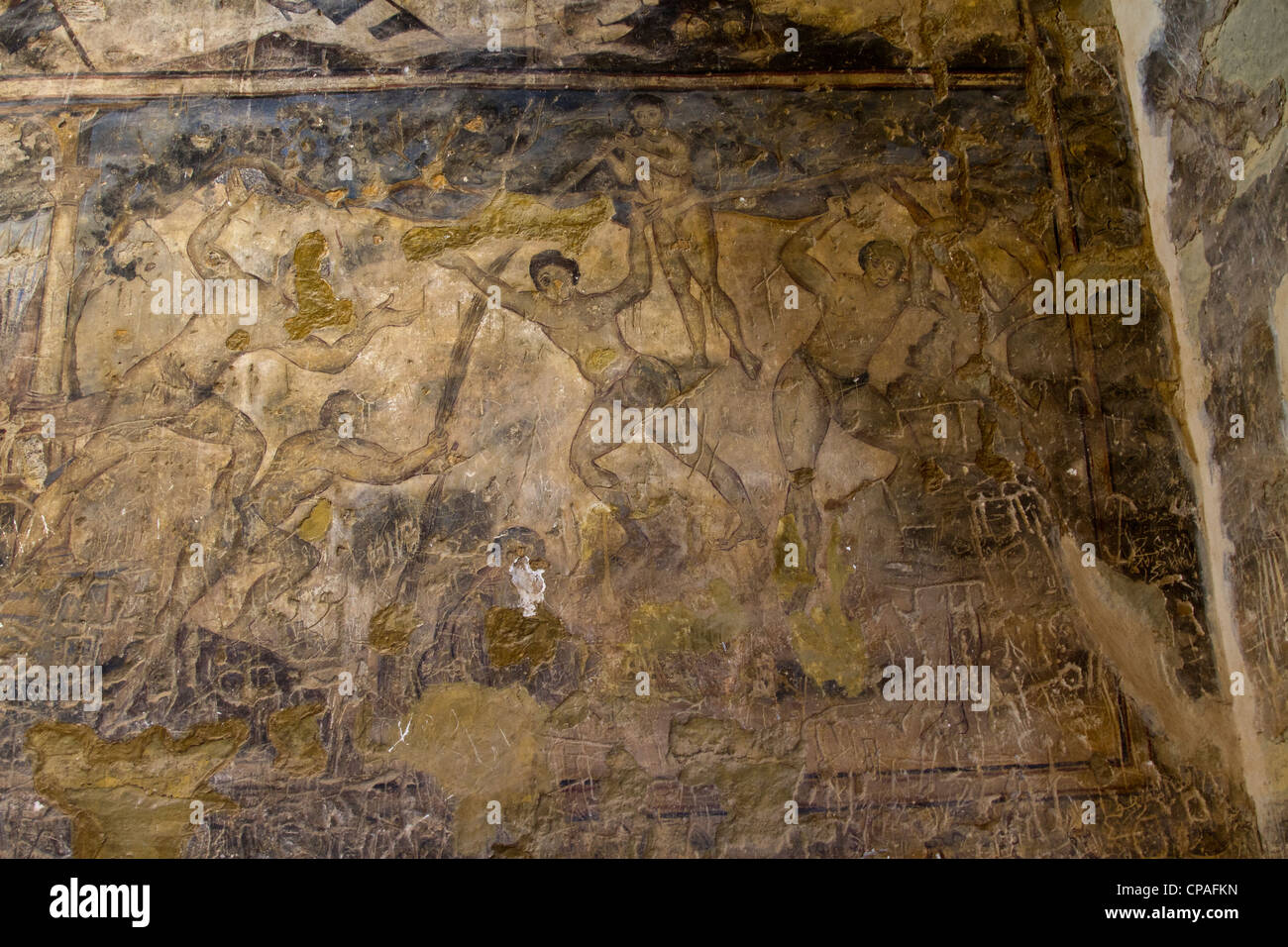 Quseir Amra castello nel deserto, Giordania Foto Stock