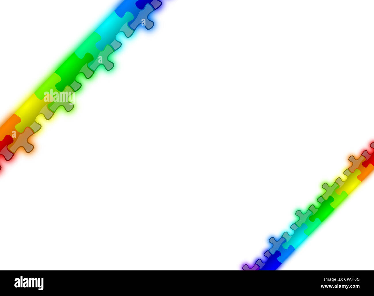 Colore arcobaleno i pezzi del puzzle sullo sfondo Foto Stock