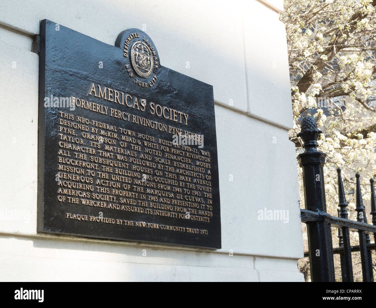Americas Society, 680 Park Avenue sulla 68a Strada, NYC Foto Stock