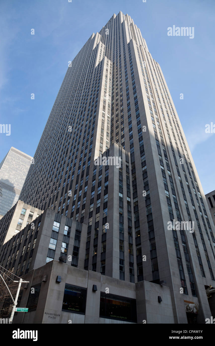 30 Rockefeller Plaza (noto anche come il GE Building), Rockefeller Center di Manhattan, New York City Foto Stock