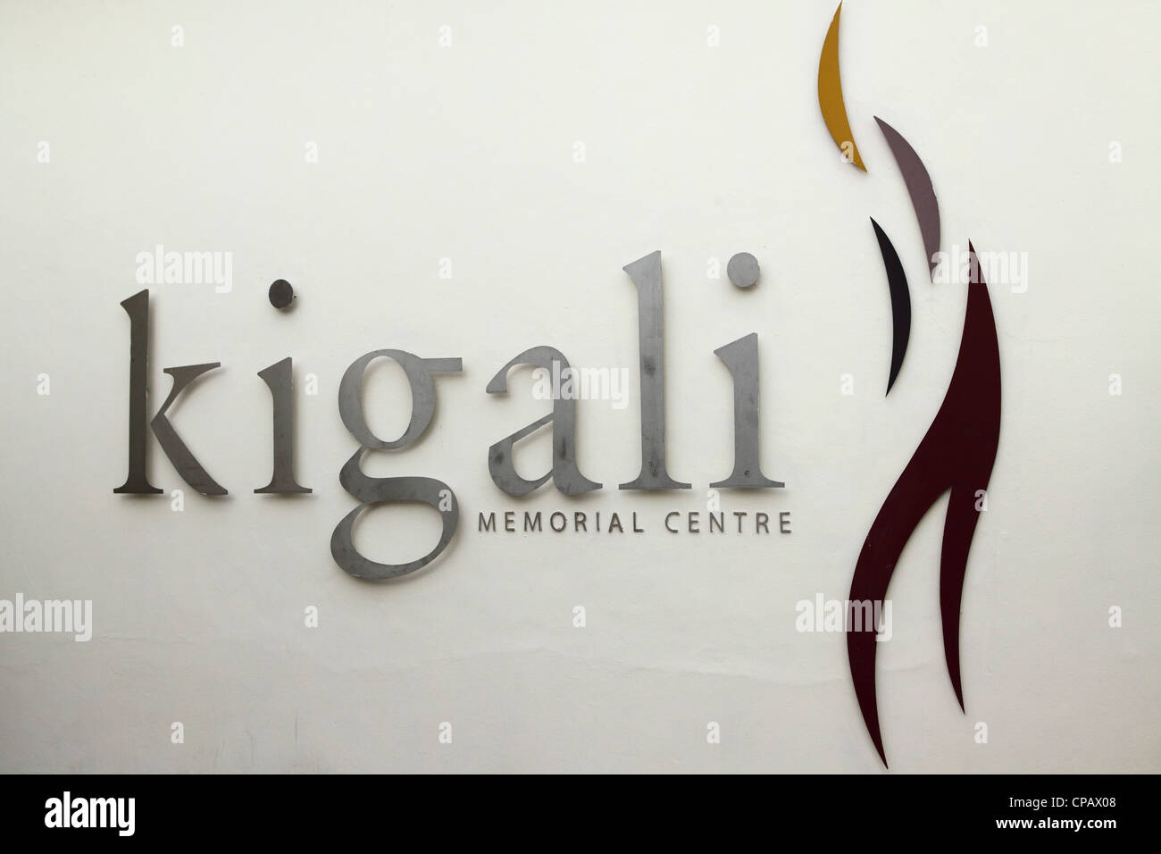 Segno esterno della Kigali Memorial Centre a Kigali, Ruanda. Foto Stock