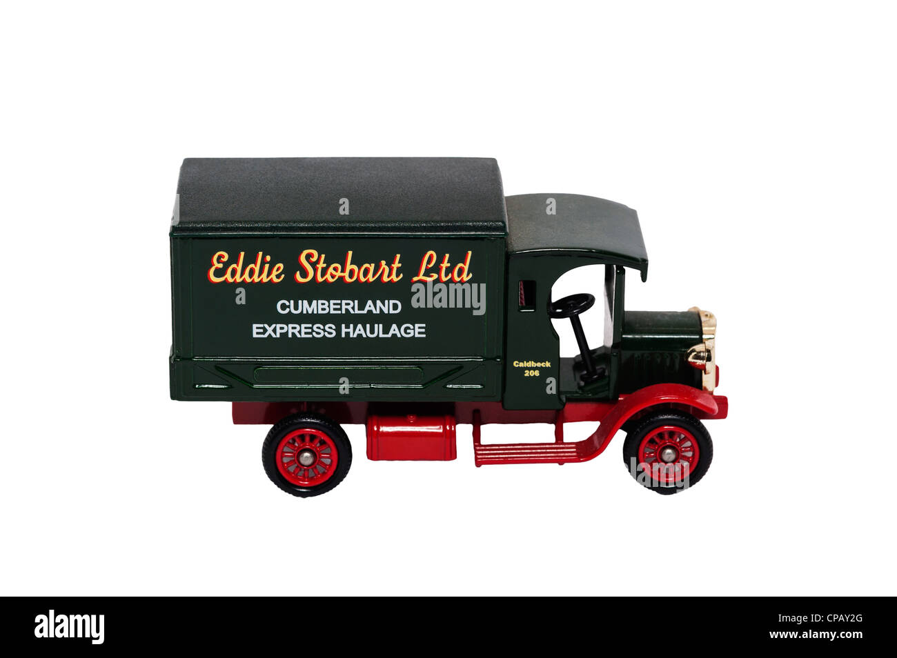 Un modello di Eddie Stobart camion su sfondo bianco Foto Stock
