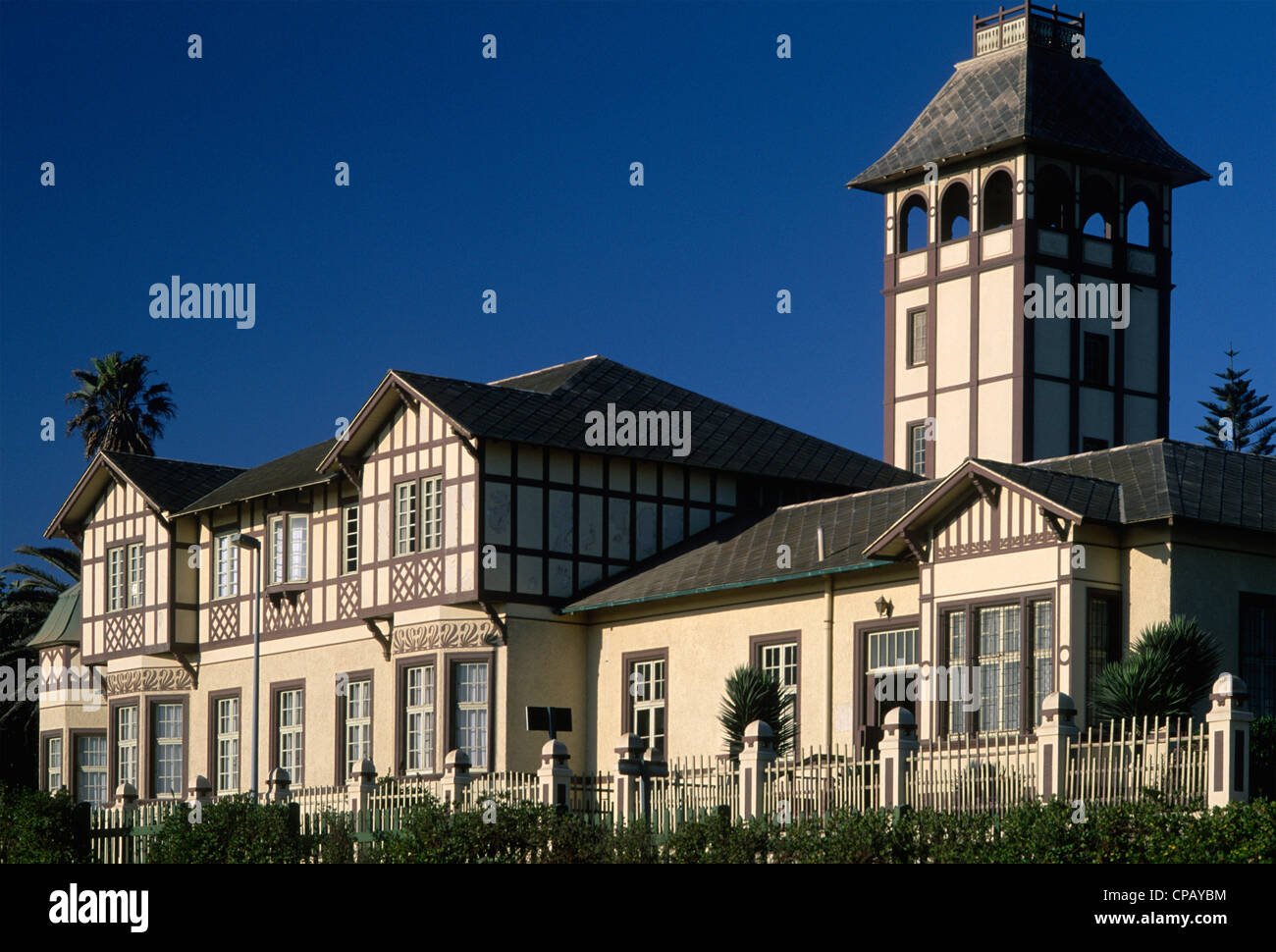 La Namibia, Swakopmund, Woermann Haus, tedesco architettura coloniale, Foto Stock