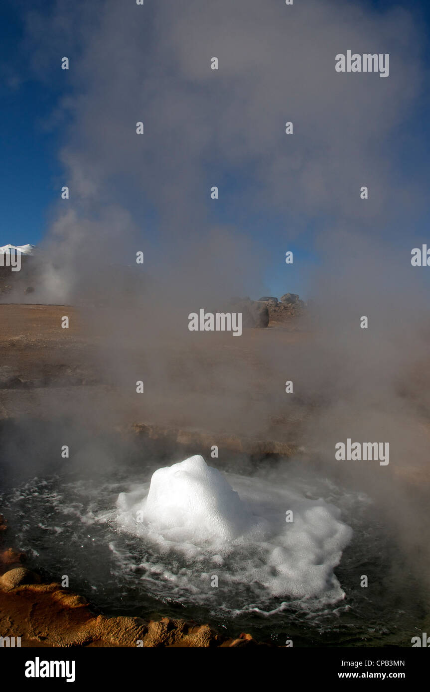 Piscina termale Tatio Geyser Cile Foto Stock