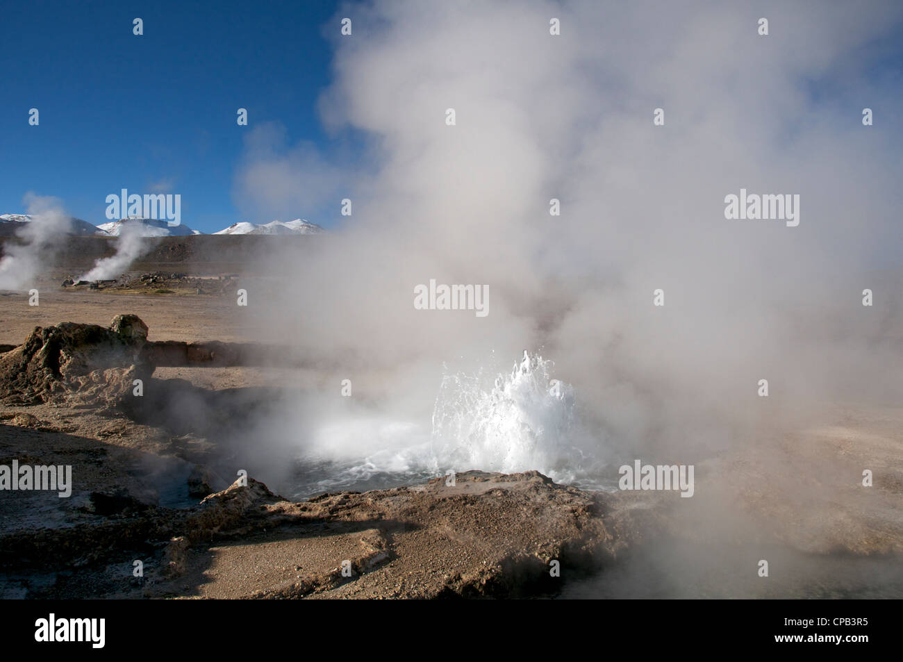 Piscina termale Tatio Geyser Cile Foto Stock