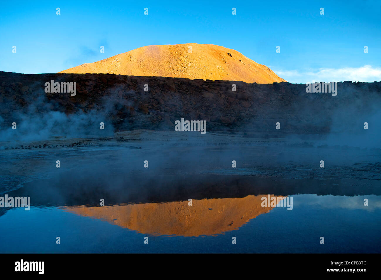 Sunrise Tatio Geyser Cile Foto Stock