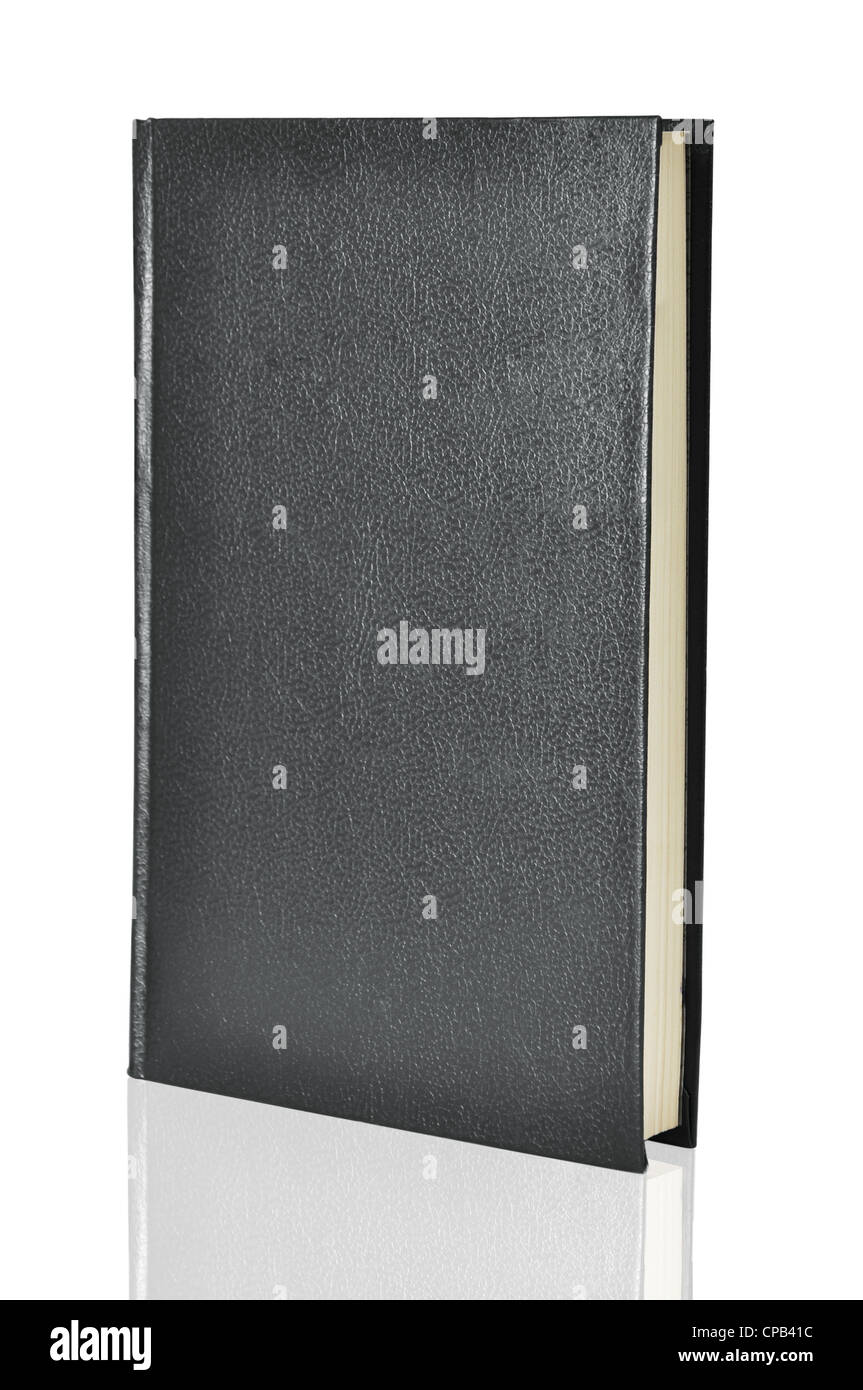 Grigio bianco copertina rigida con coperchio libro pronto per il testo o la grafica isolato su bianco Foto Stock