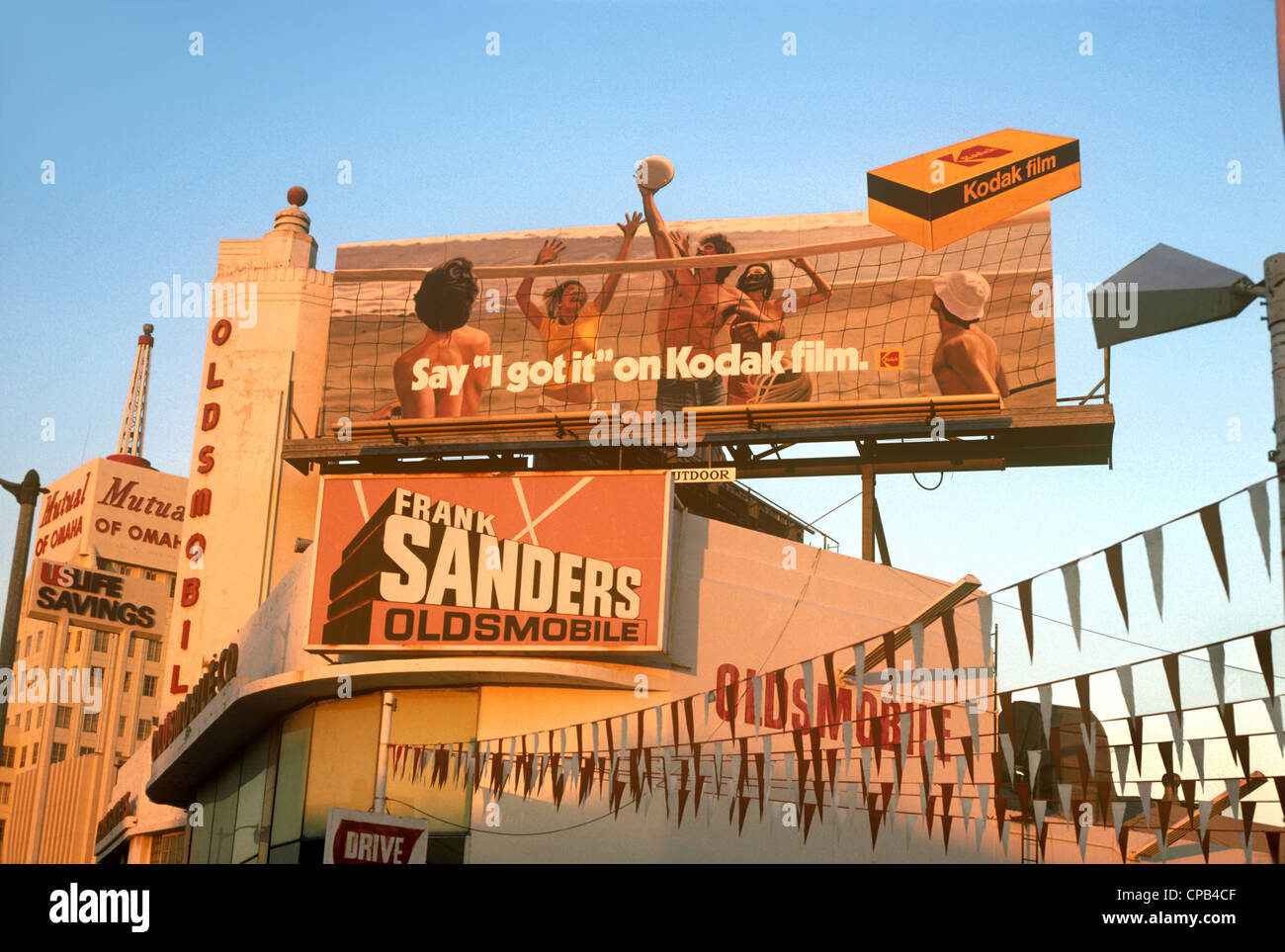 Pellicola Kodak billboard in Los Angeles circa 1979 Foto Stock