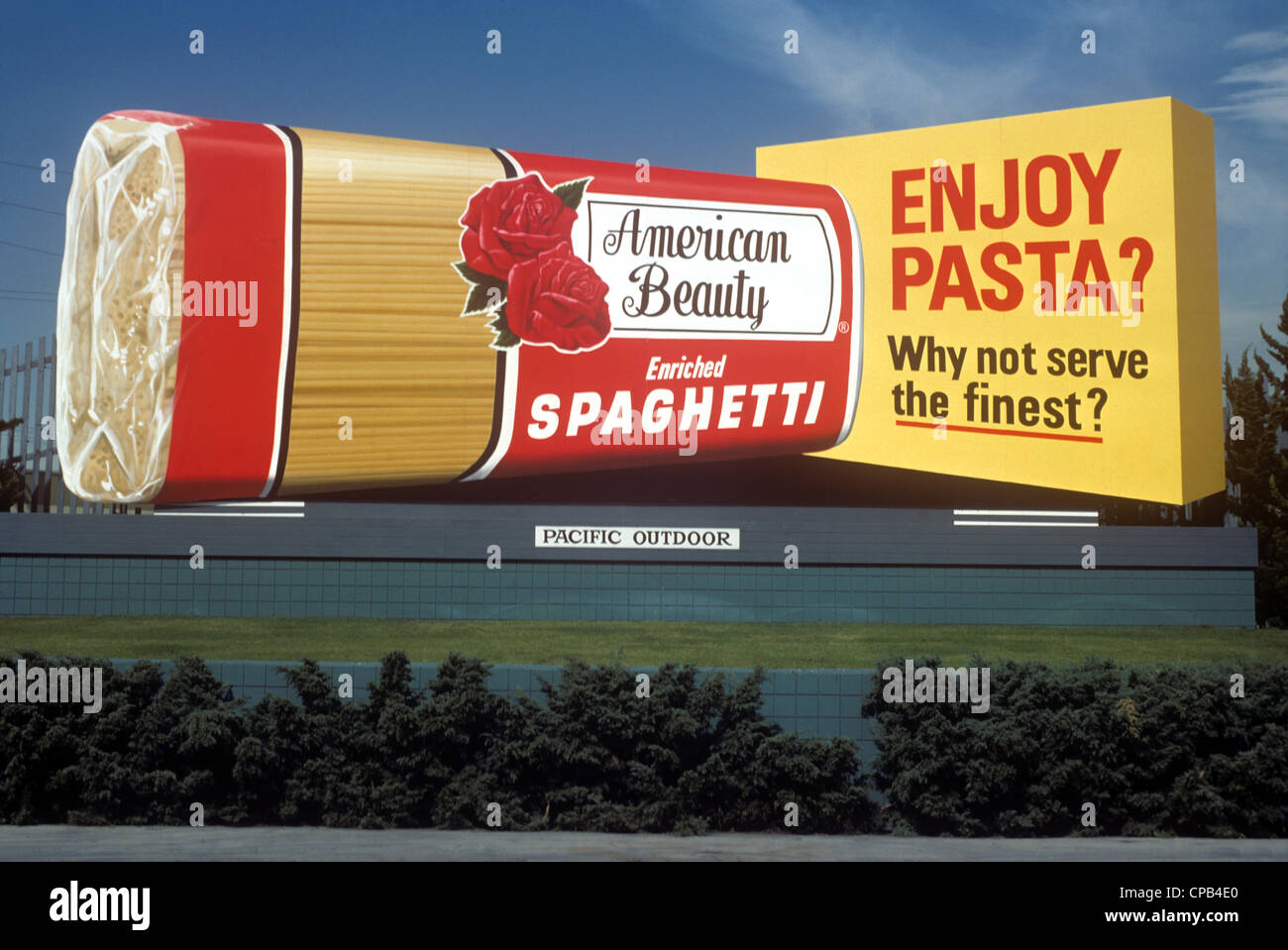 Pasta billboard in Los Angeles Foto Stock