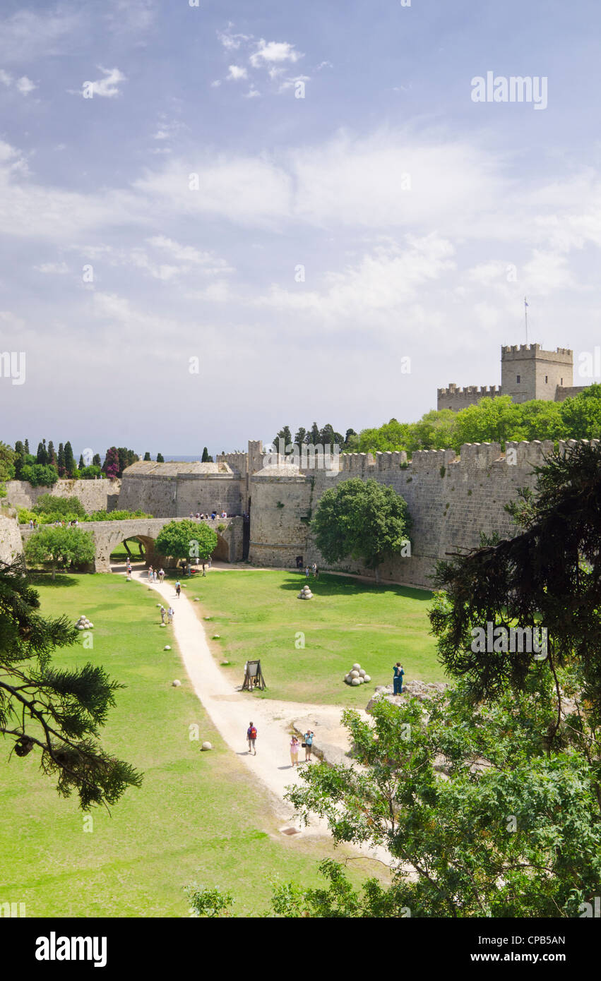 Medievale Castello Di Rodi, rodi Città Vecchia, l' Isola di Rodi, Grecia Foto Stock