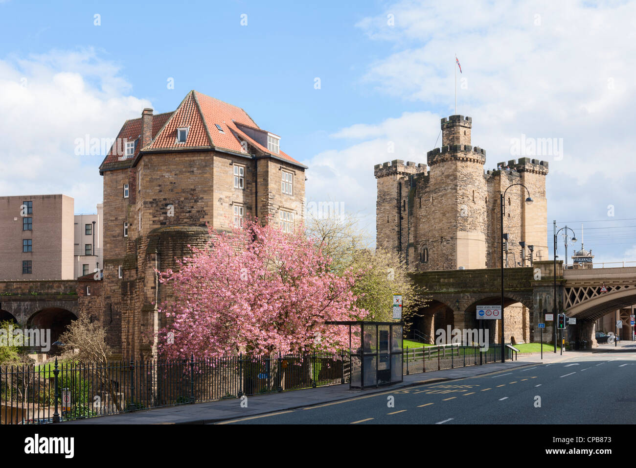 Castello di mantenere & Nero Cancello, Old Newcastle upon Tyne Foto Stock