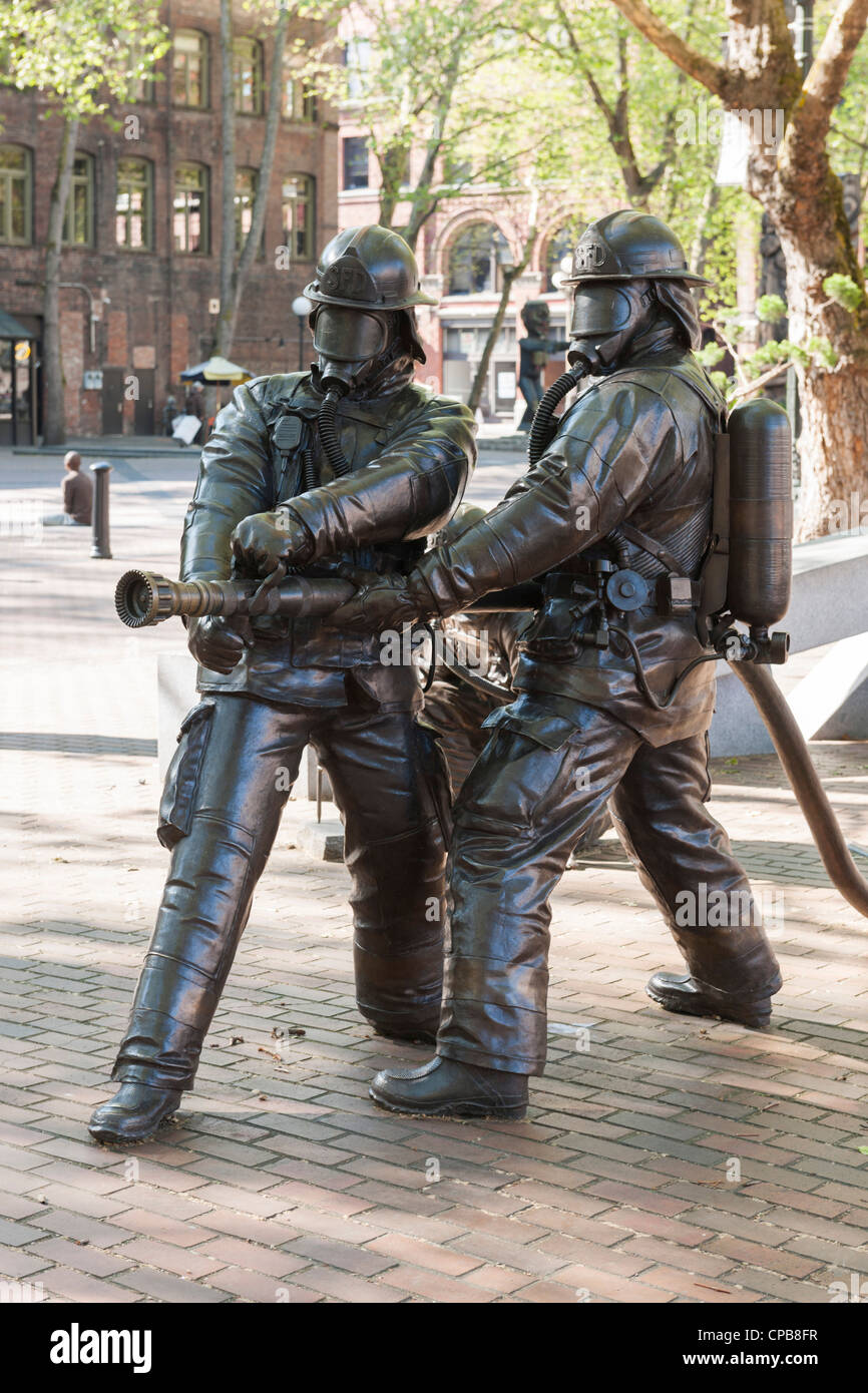 Seattle caduti vigili del fuoco' Memorial Foto Stock