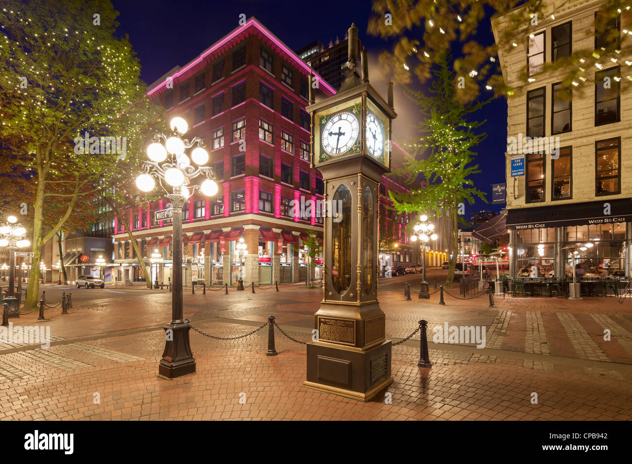 Orologio a vapore, Gastown, Vancouver Foto Stock