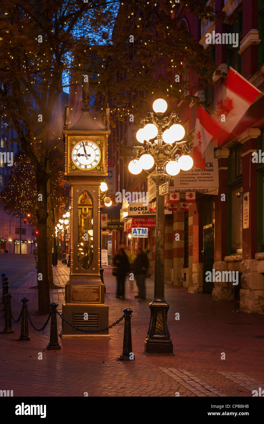 Orologio a vapore, Gastown, Vancouver Foto Stock