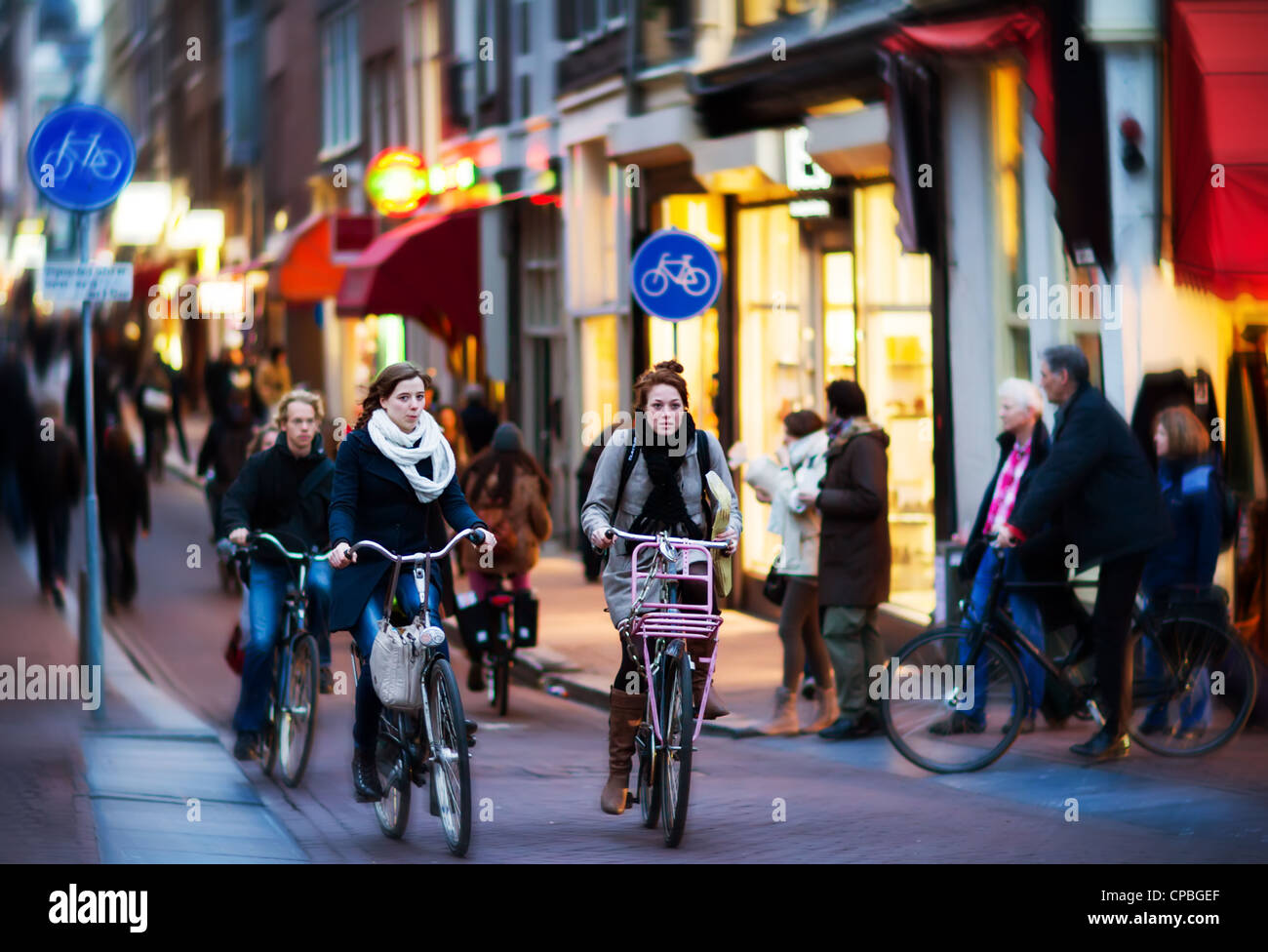 Biciclette di Amsterdam Foto Stock