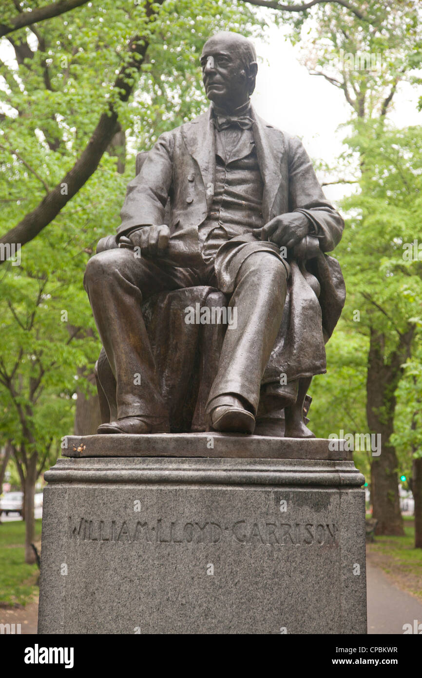 William Lloyd Garrison statua in Boston MA Foto Stock