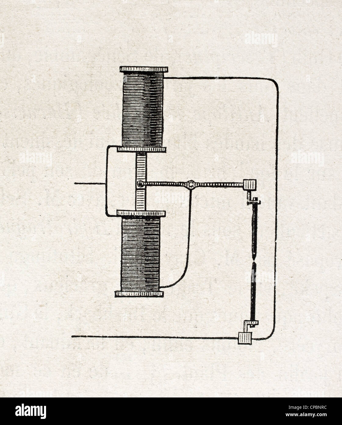 Schema di lui Siemens differenziale lampada ad arco costruito nel 1878 da Friedrich von Hefner-Alteneck Foto Stock