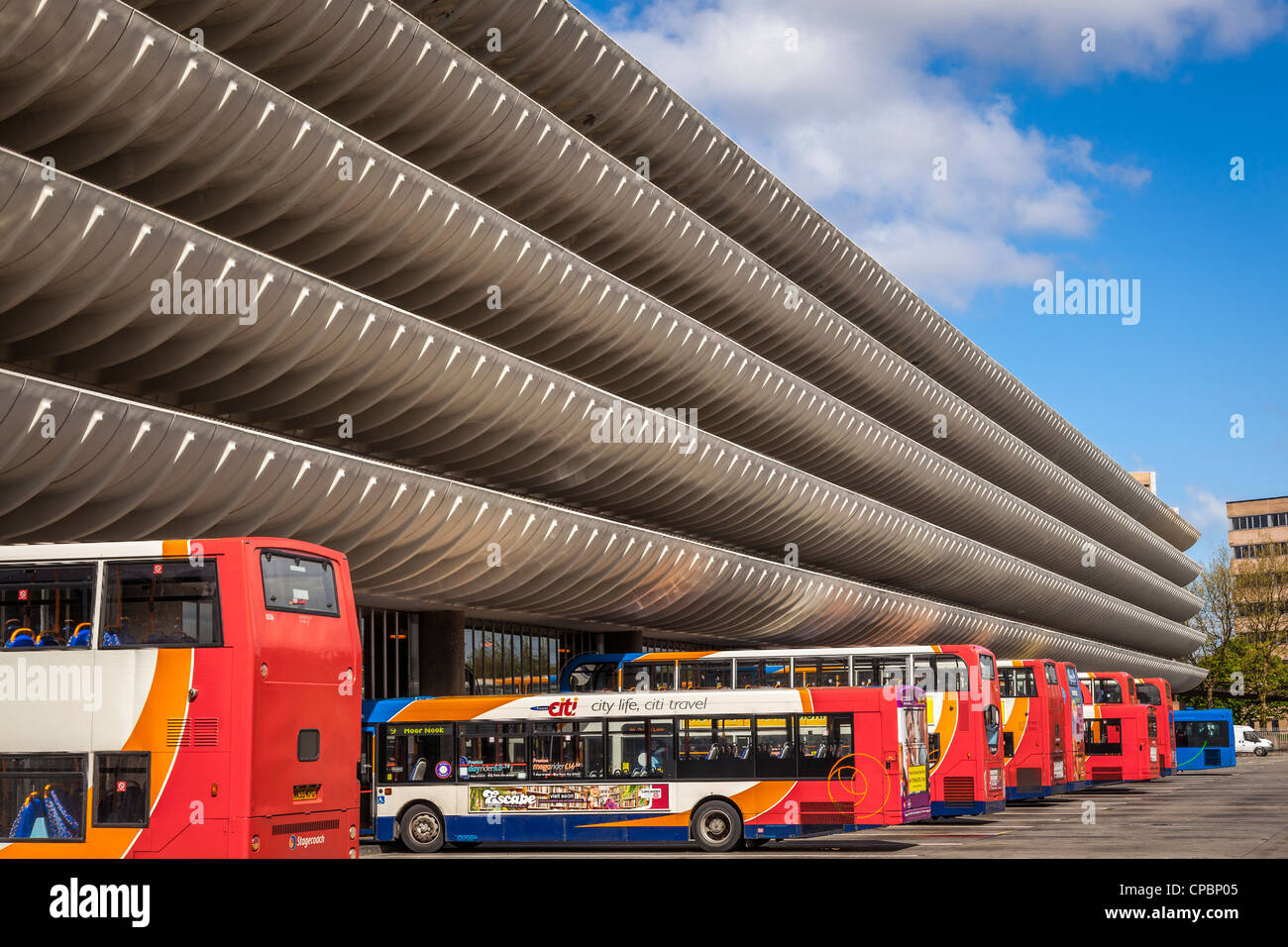 Il Preston bus station, costruito nel 1969 Foto Stock