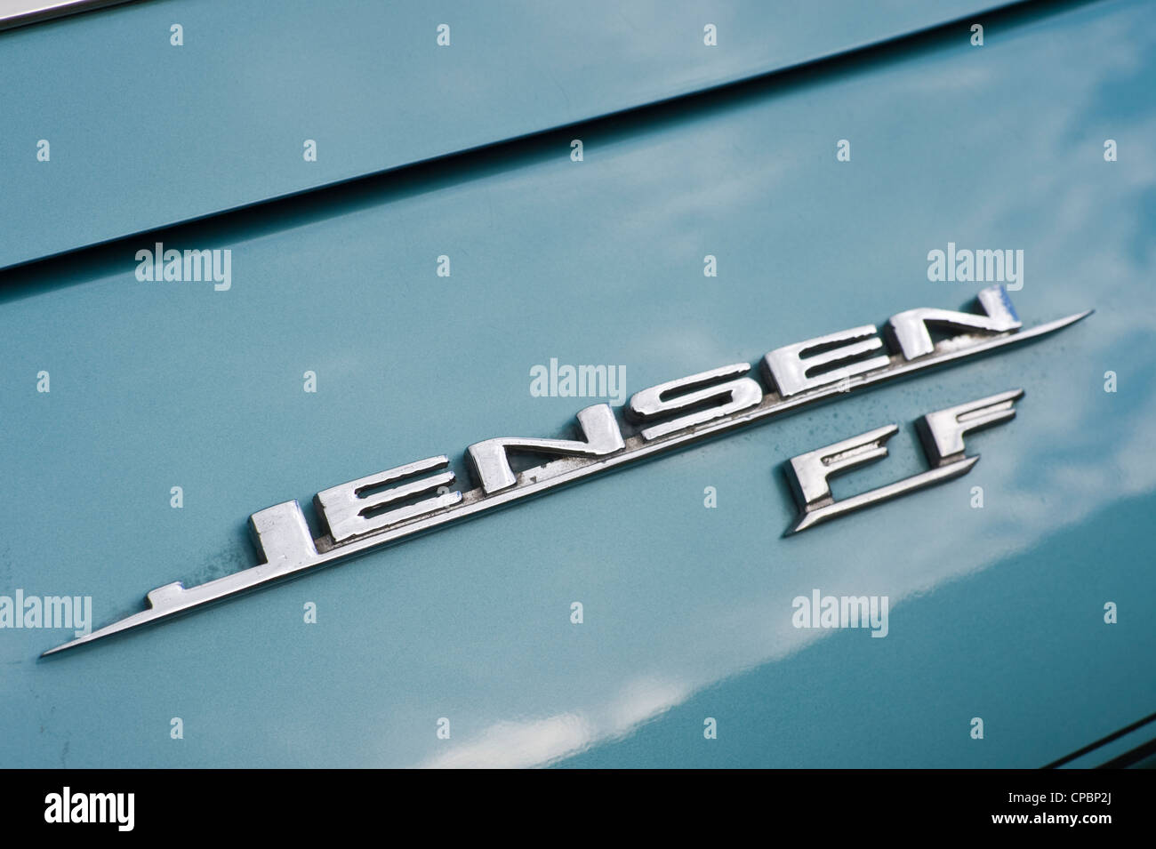 Jensen FF la trazione a quattro ruote motrici auto sportiva monogramma sul veicolo ripristinato Foto Stock