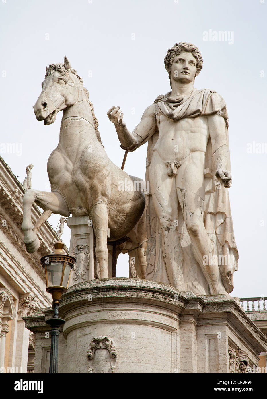 Roma - Castor statua in Piazza del Campidoglio Foto Stock