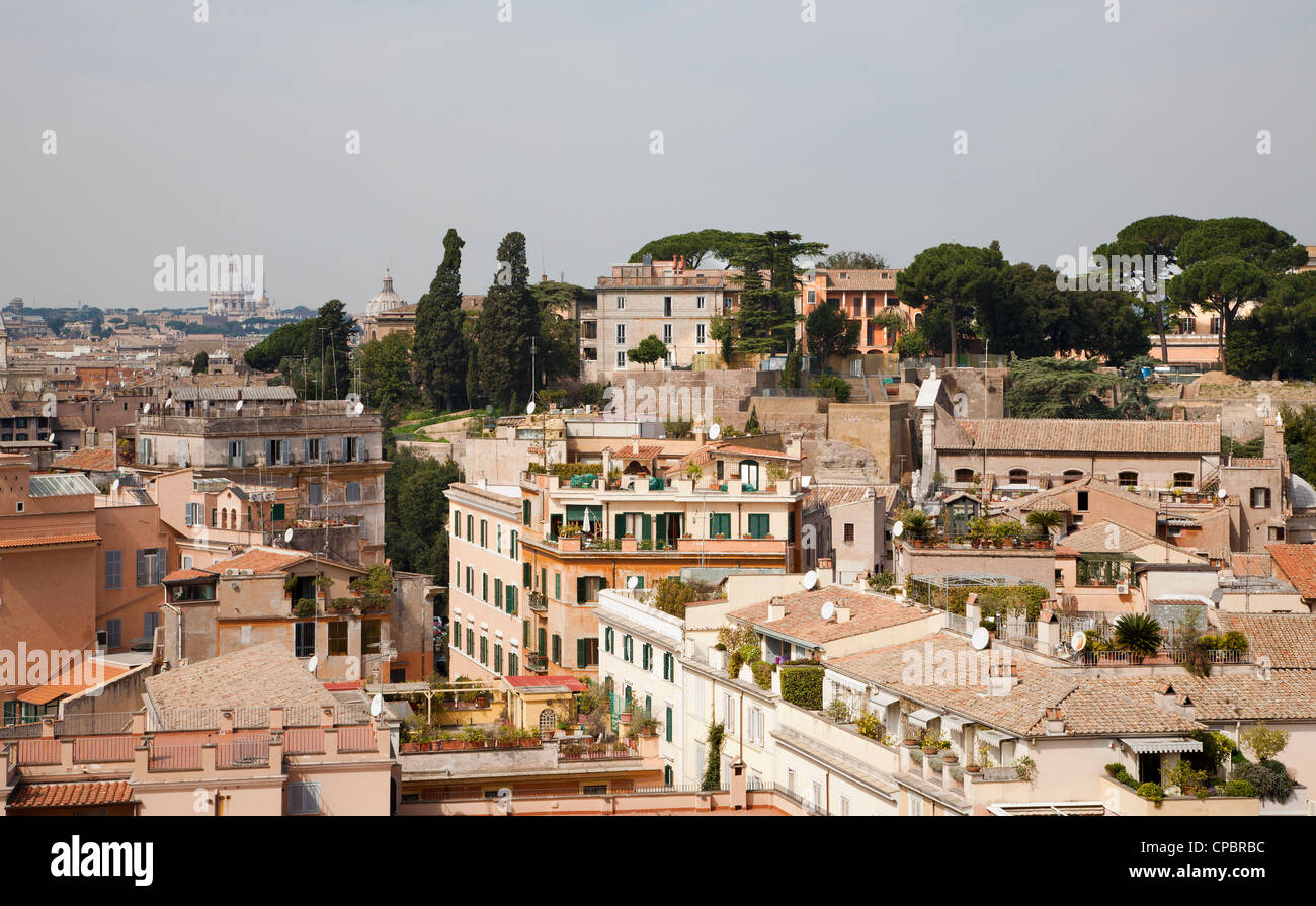Roma - outlook dal colle Palatino al Vaticano Foto Stock