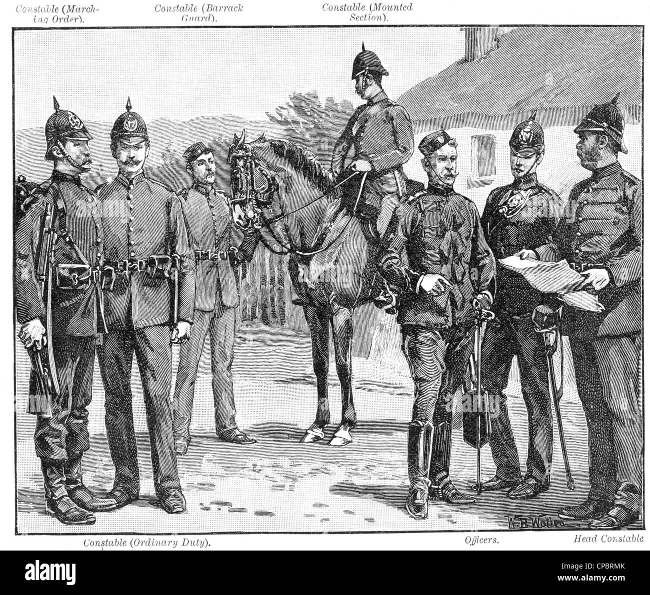 ROYAL IRISH CONSTABULARY uniformi nel 1900 Foto Stock