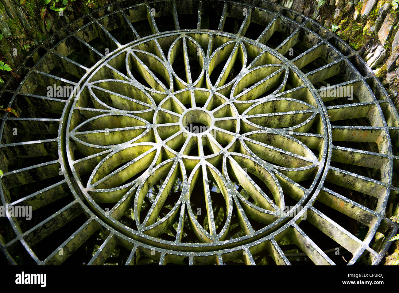 Copertura ben al Lost Gardens of Heligan, Cornwall, Inghilterra Foto Stock