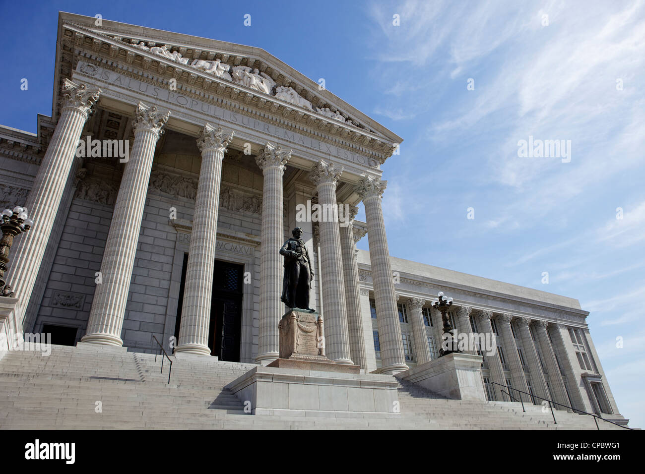 Missouri State Capitol, Statua di Thomas Jefferson, Jefferson City, Missouri, Stati Uniti d'America, America del Nord Foto Stock