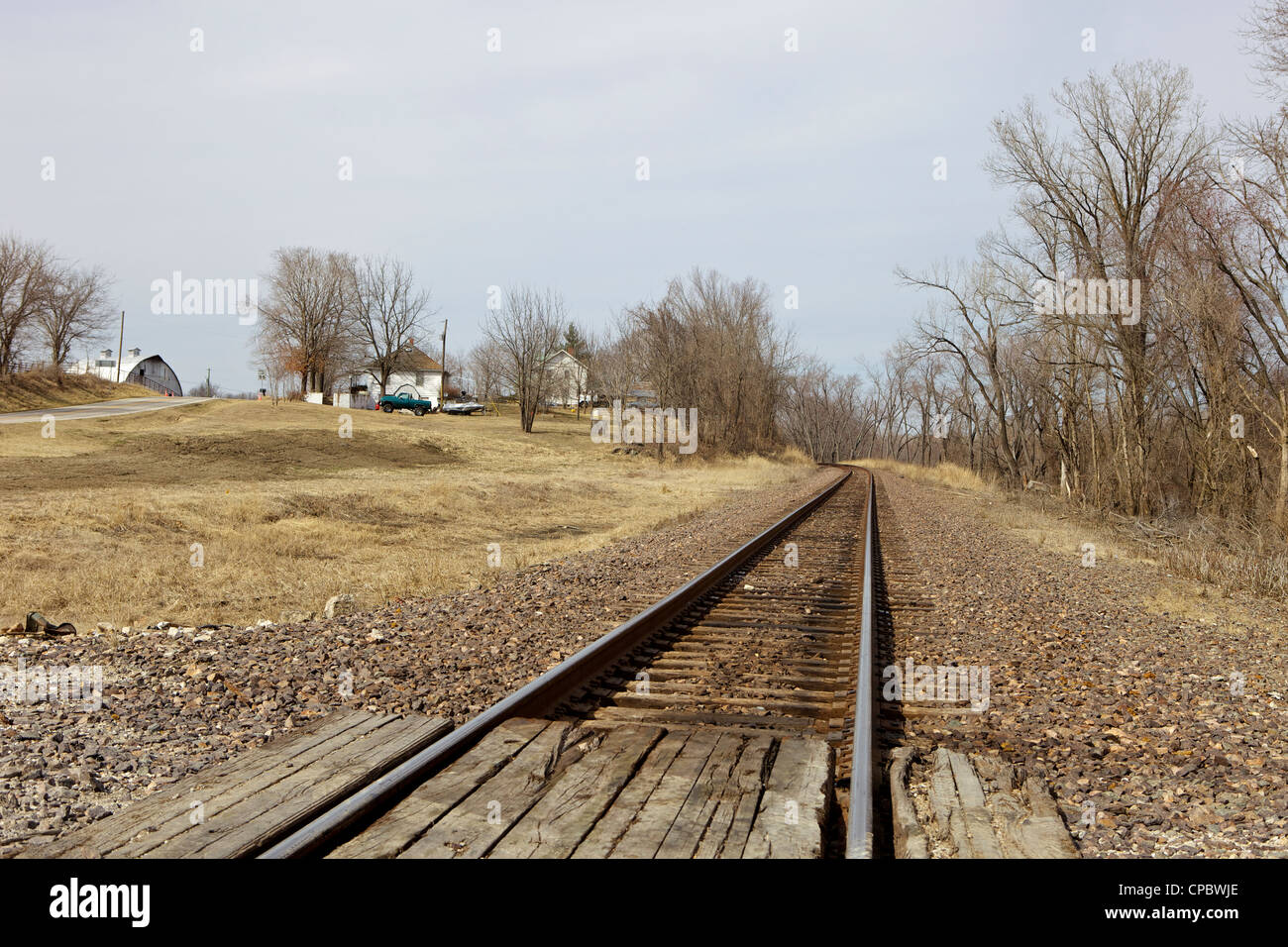 Binario ferroviario mid-west, Missouri USA Foto Stock