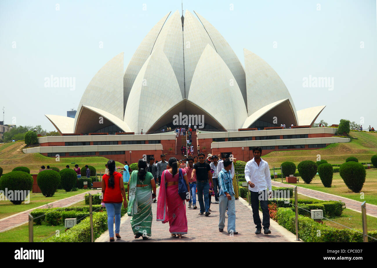 Tempio del loto di Baha'i­, Nuova Delhi, India Foto Stock