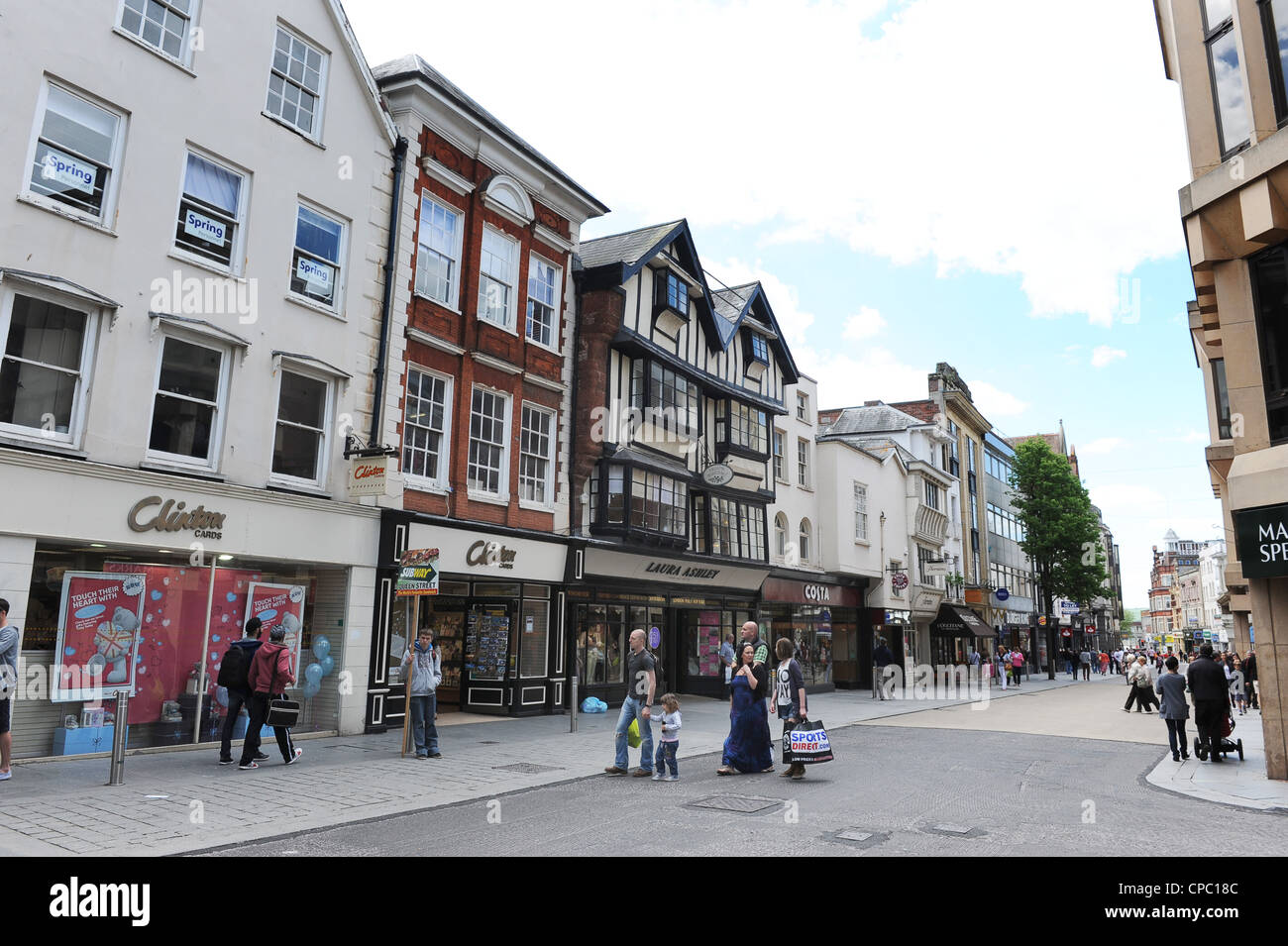 Exeter High Street Devon UK Foto Stock