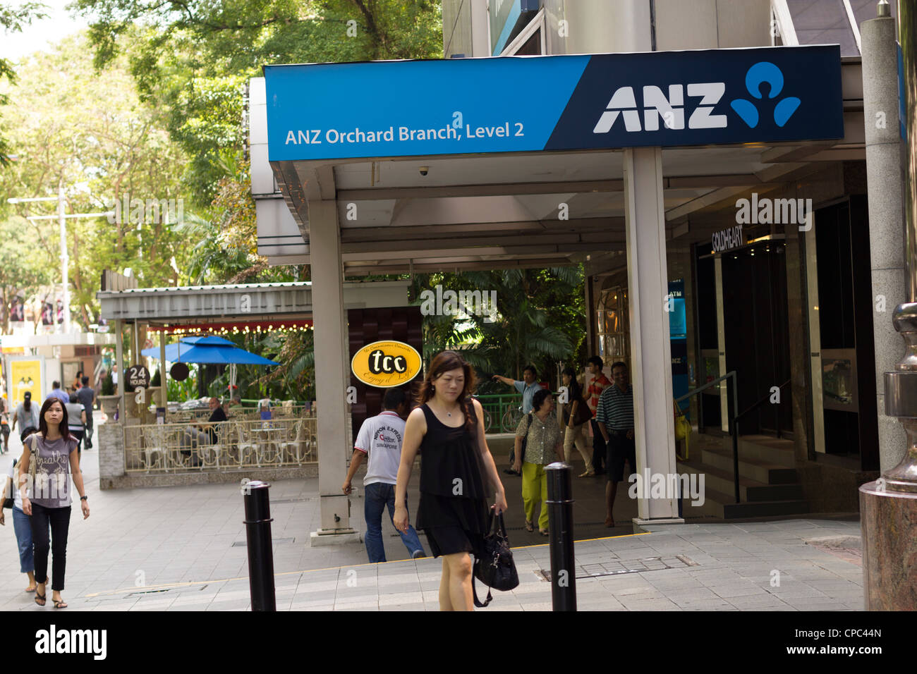 ANZ filiale di banca in Orchard Rd Singapore Foto Stock