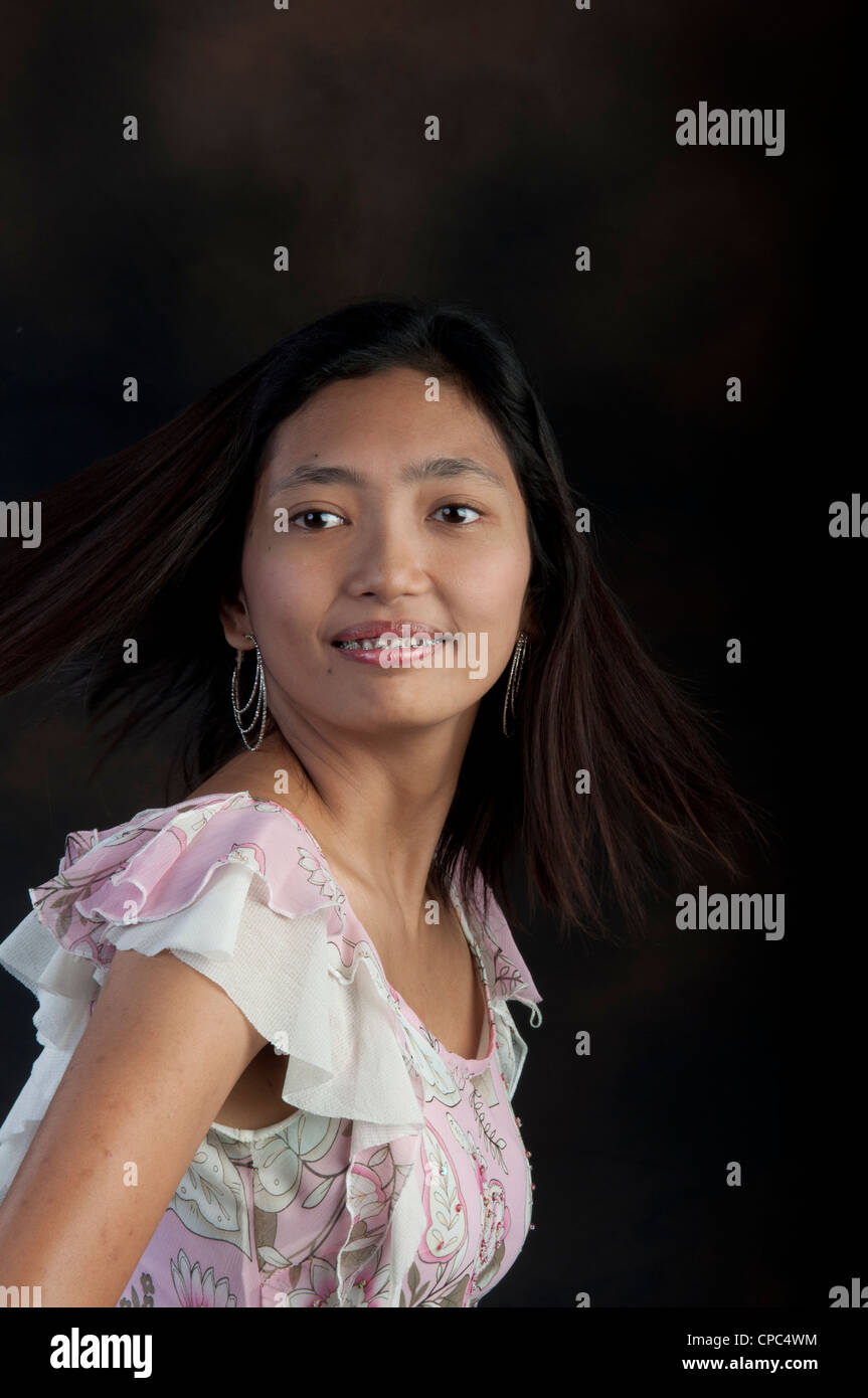 Bella donna asiatica Foto Stock