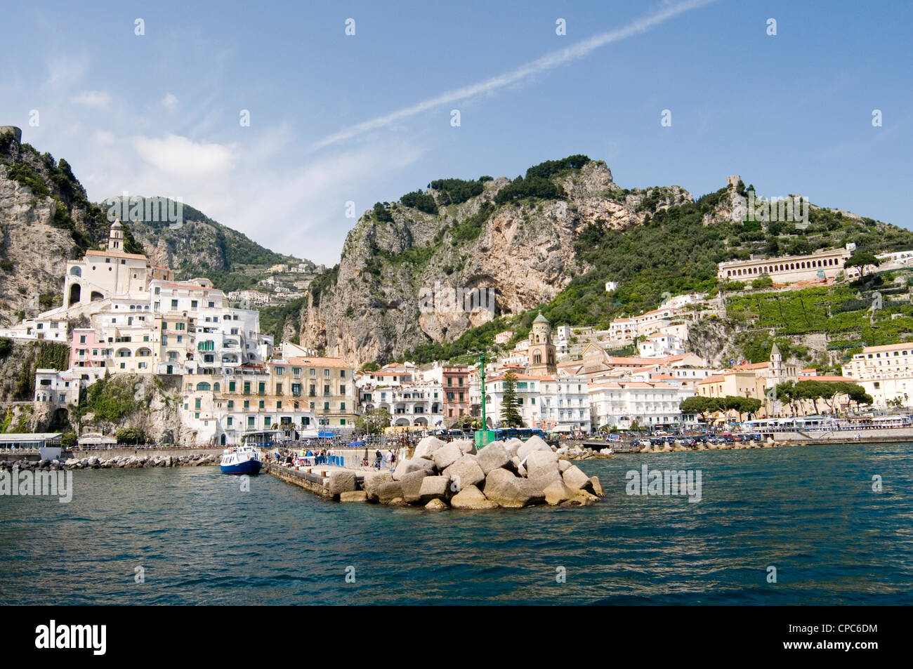 Costiera Amalfitana città provincia di Salerno nella regione Campania, Italia Golfo di Salerno Foto Stock