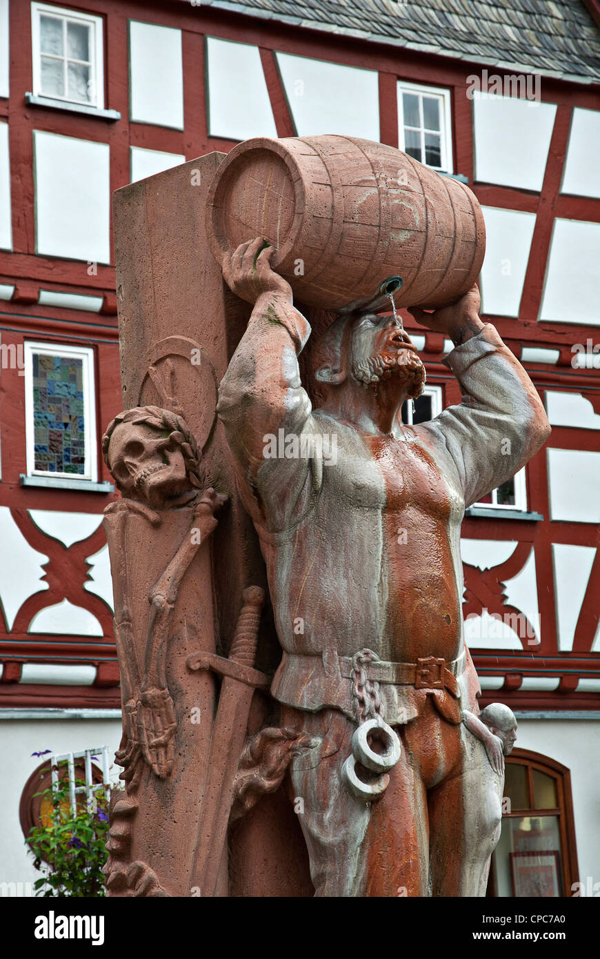 Monumento nella città vecchia di Limburg an der Lahn. Foto Stock