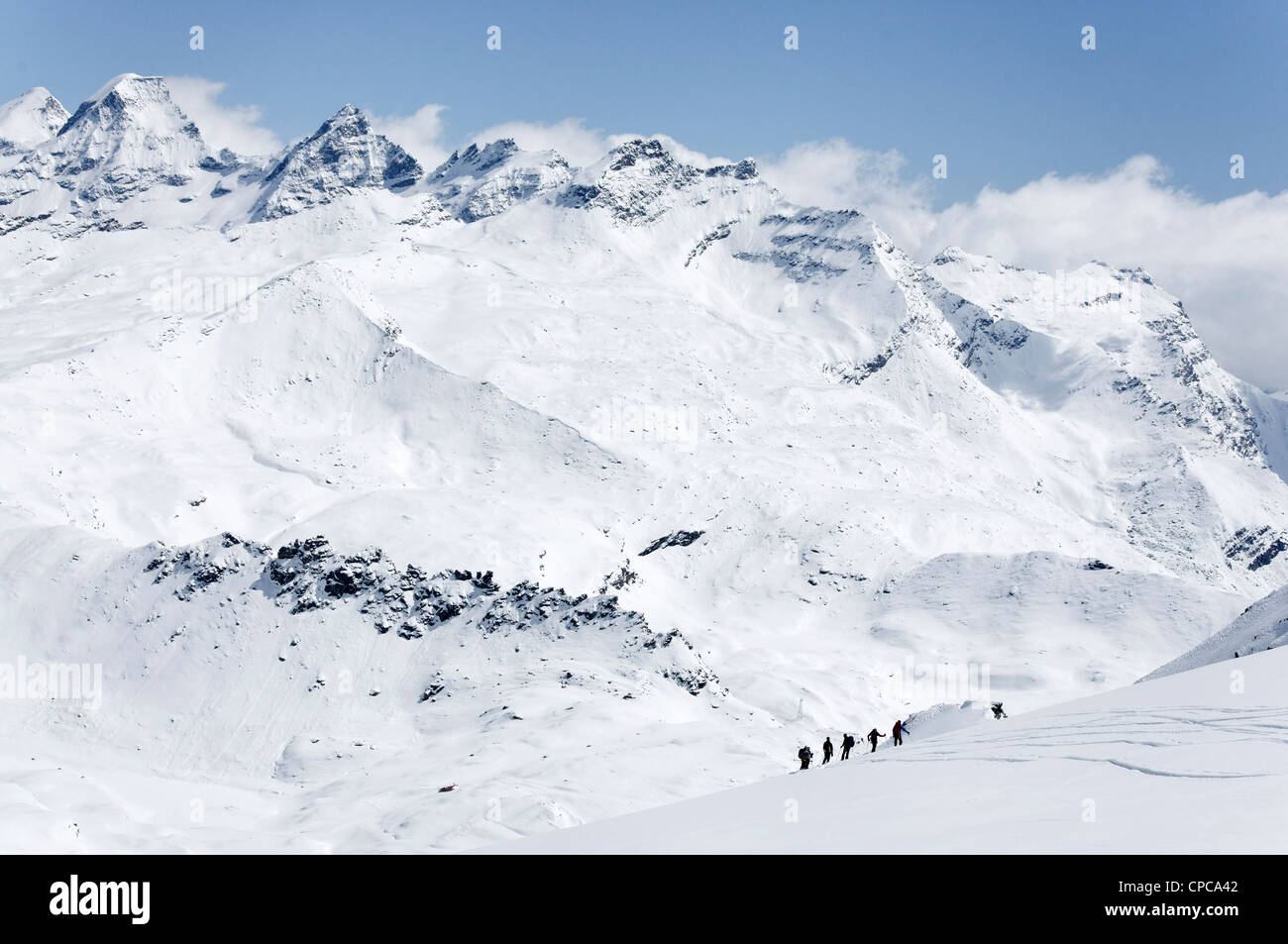 Sci alpinismo nel Parco Nazionale Gran Paradiso Foto Stock