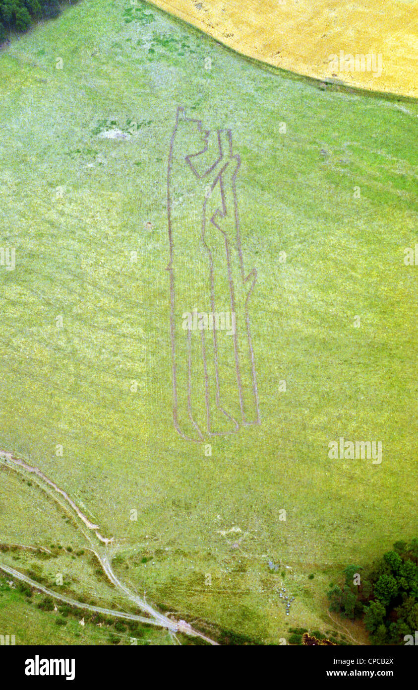 Storico vista aerea del Newburgh Orso, vicino Lindores Abbey in Scozia presi in agosto 1986 Foto Stock