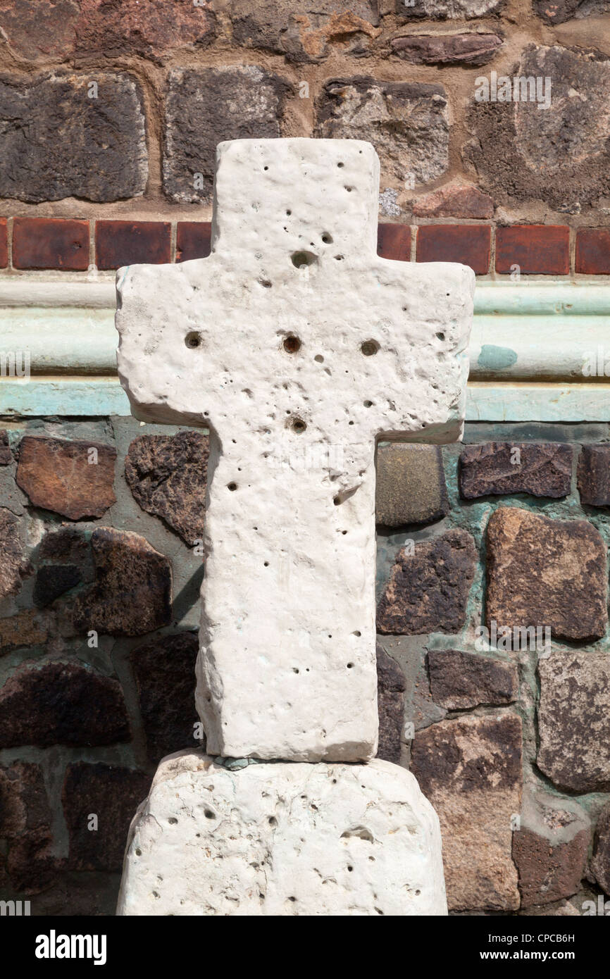 Xiii secolo croce al di fuori di San Marienkirche, Berlino, Germania Foto Stock