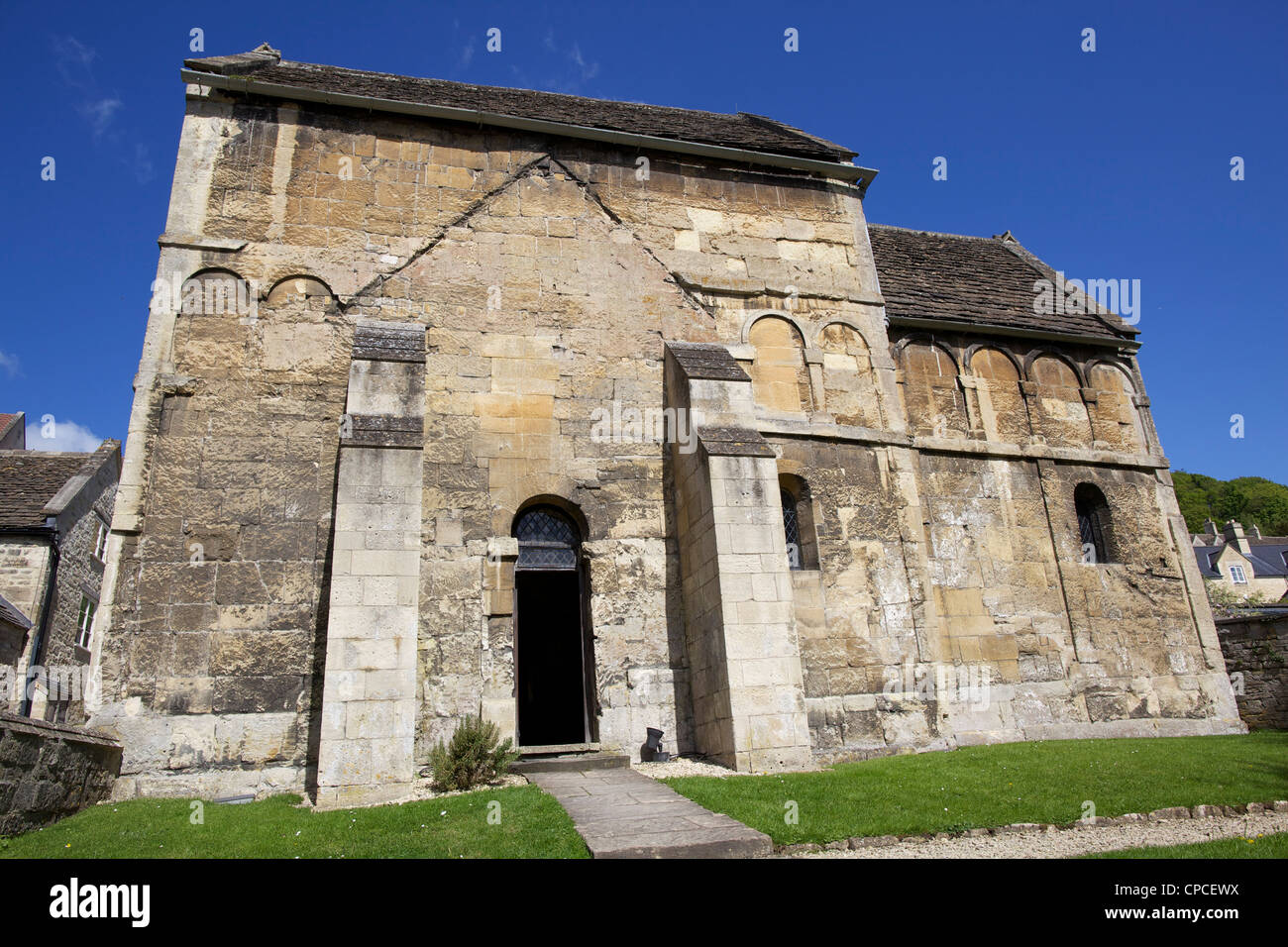 Il Sassone chiesa di San Lorenzo in Bradford upon Avon Foto Stock