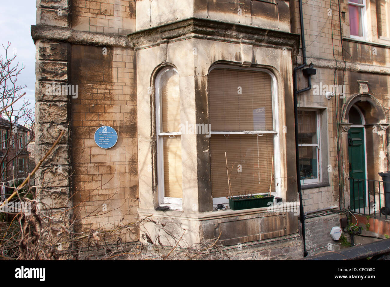 Al piano terra della casa a 11 Cotham Vale, Bristol, dove Allen Lane ha vissuto. Foto Stock