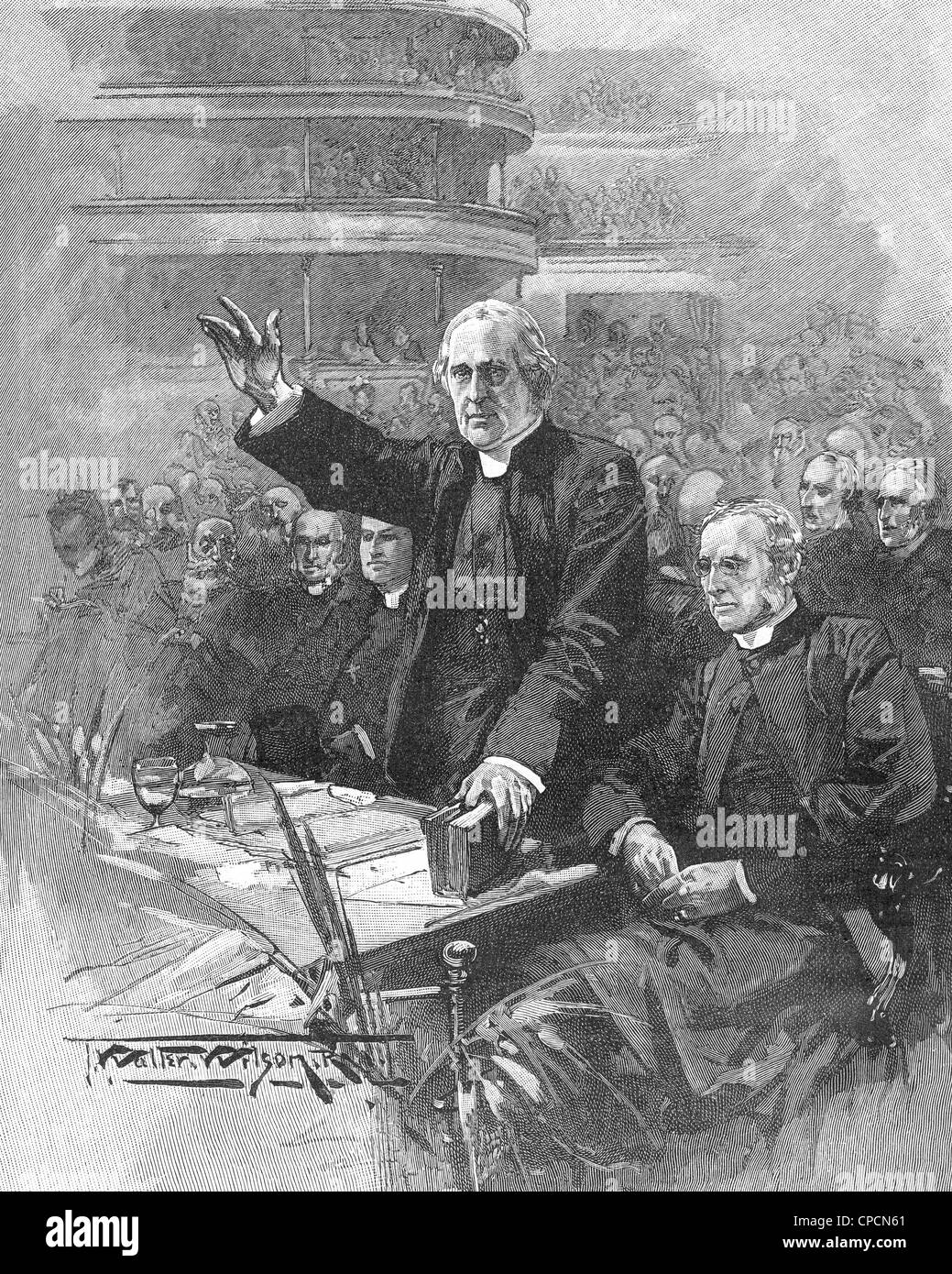 EDWARD BENSON, Arcivescovo di Canterbury, in corrispondenza di una dimostrazione in Albert Hall il 16 maggio 1893 - vedere la descrizione riportata di seguito Foto Stock