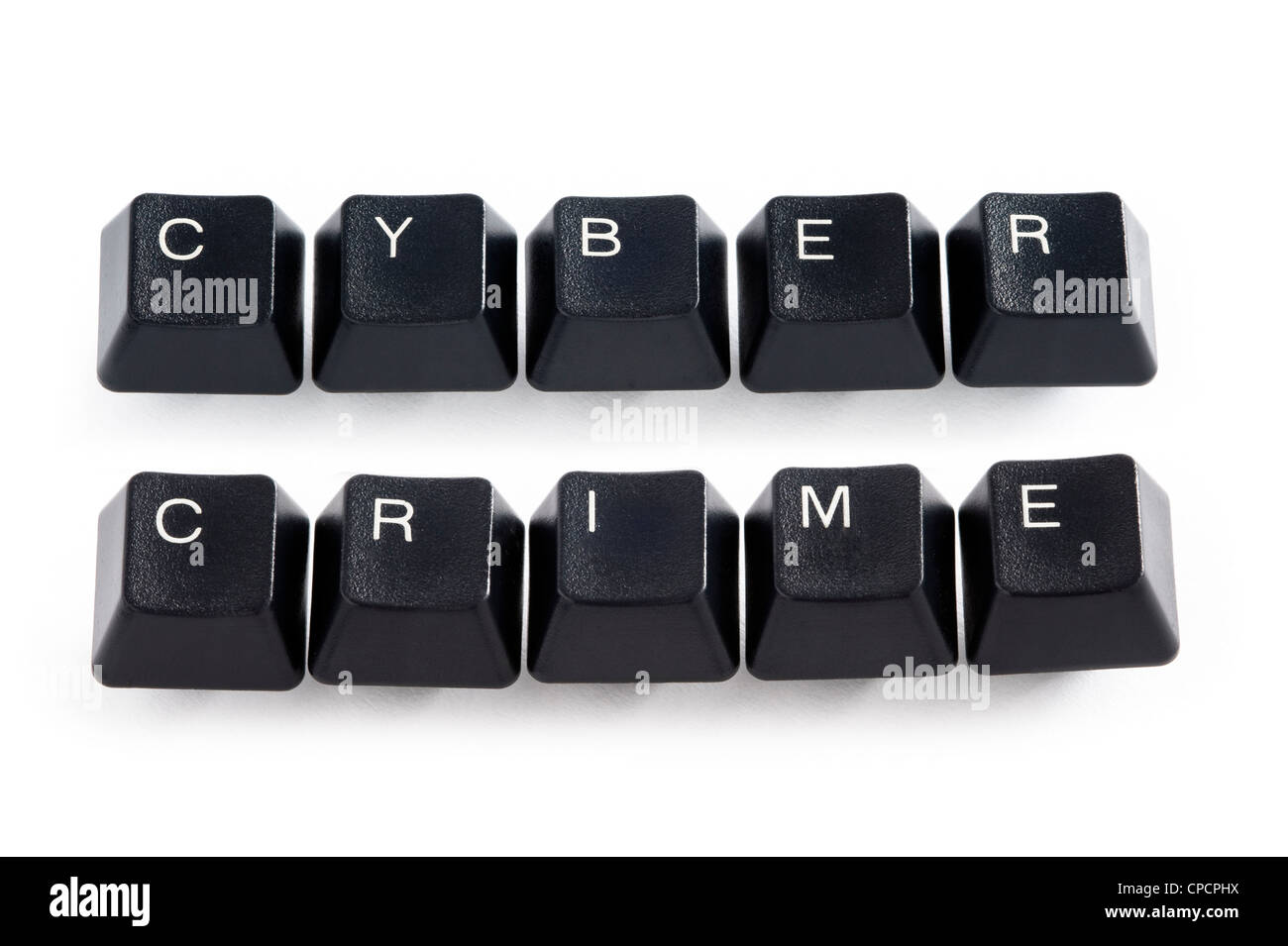 I tasti del computer l'ortografia delle parole di criminalità informatica Foto Stock