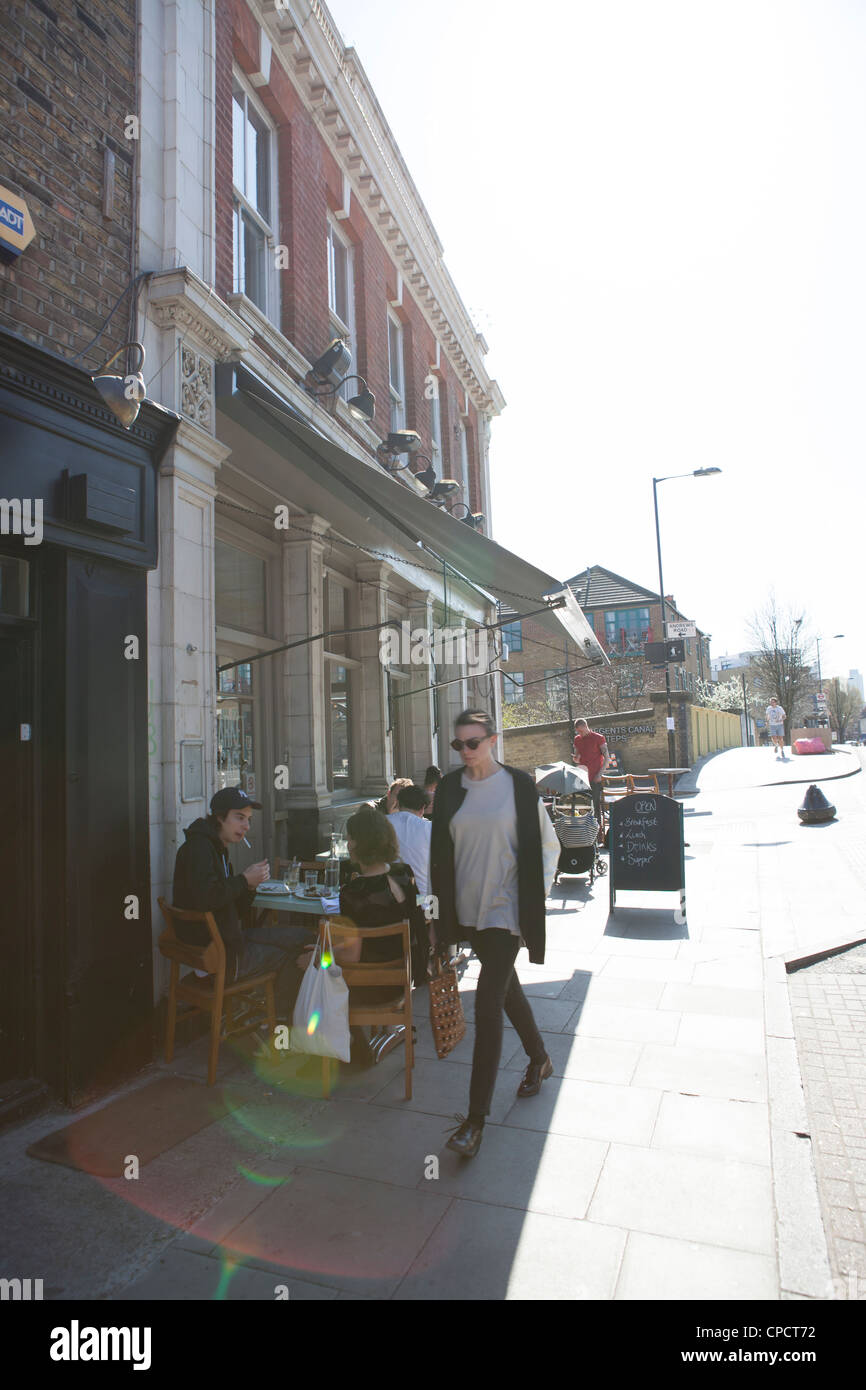 East London Broadway Market Food Ristorante Foto Stock